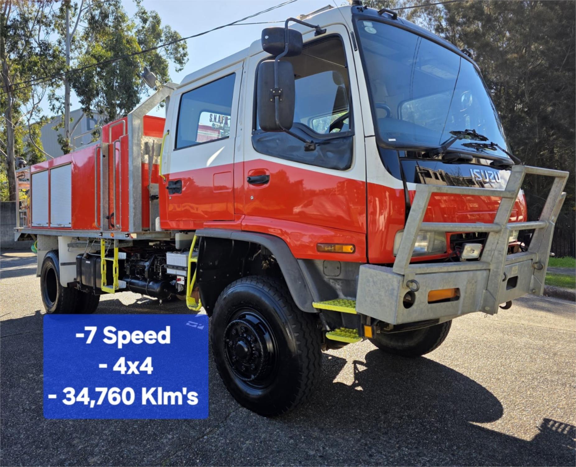 2002 ISUZU FTS CREW C/CHAS FIRE TRUCK 750 (4x4) FY